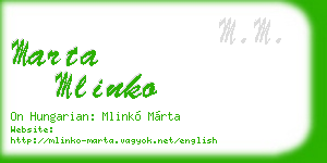 marta mlinko business card