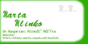 marta mlinko business card